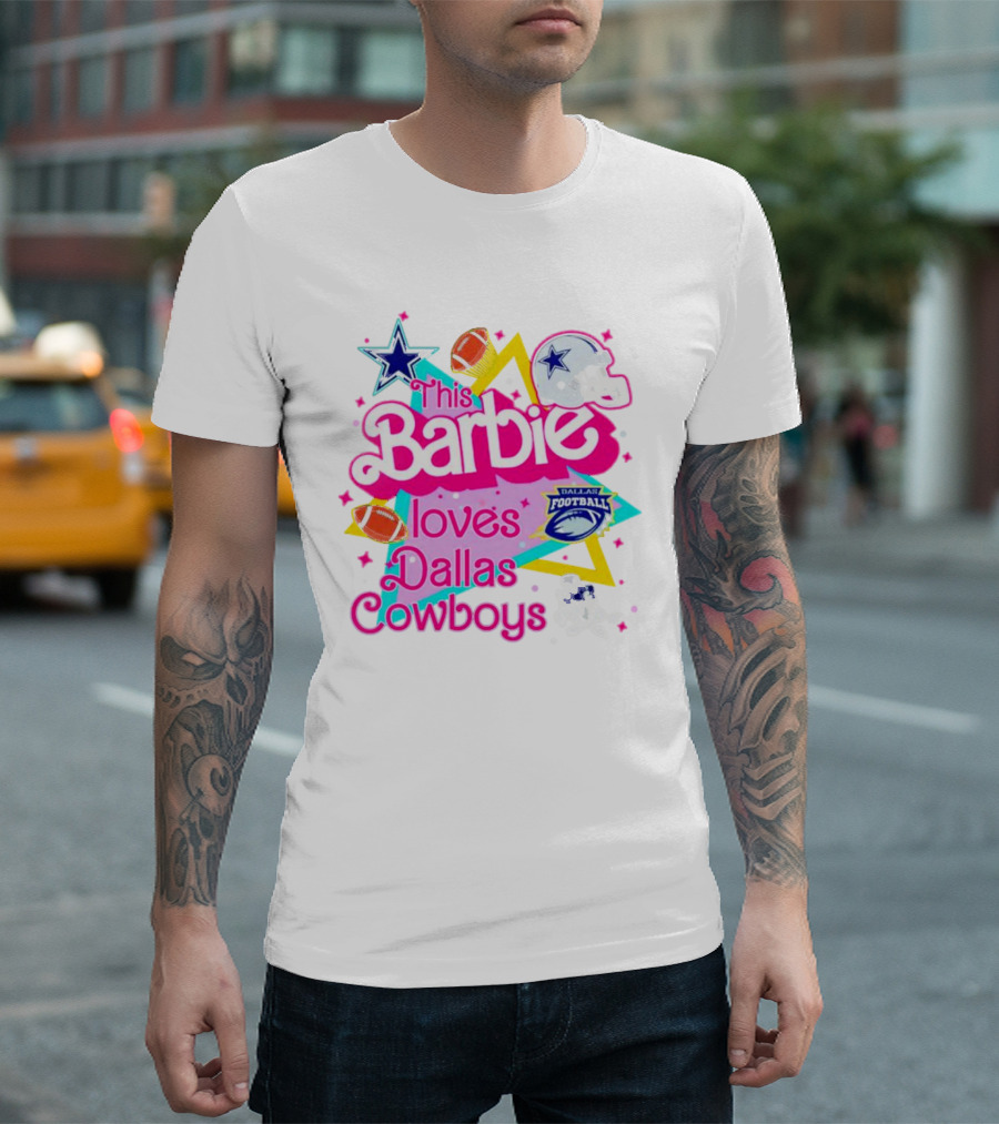 This Barbie Loves Dallas Cowboys Star Helmet Football T-Shirt