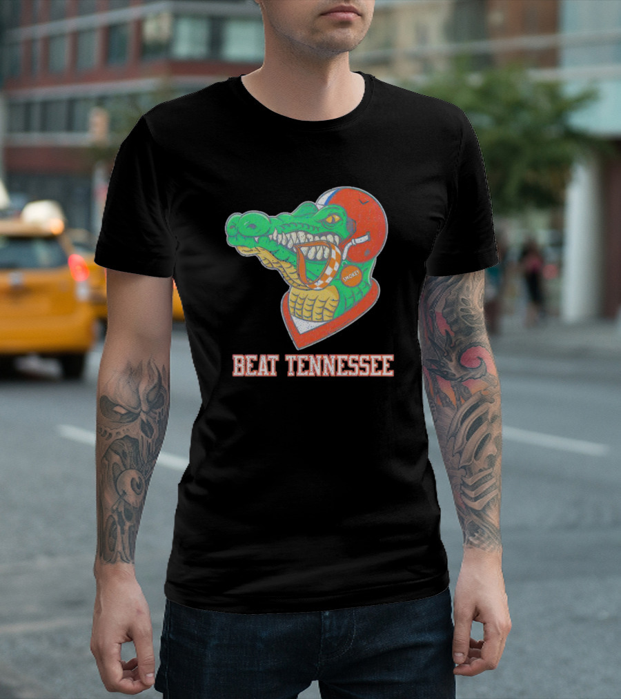 Beat Tennessee Florida Gators Football Smokey Helmet T-Shirt