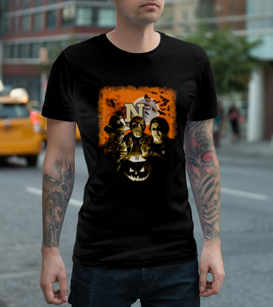 Navy Midshipmen Halloween Freddy Krueger Jason Voorhees Michael Myers Horror Movies T-Shirt