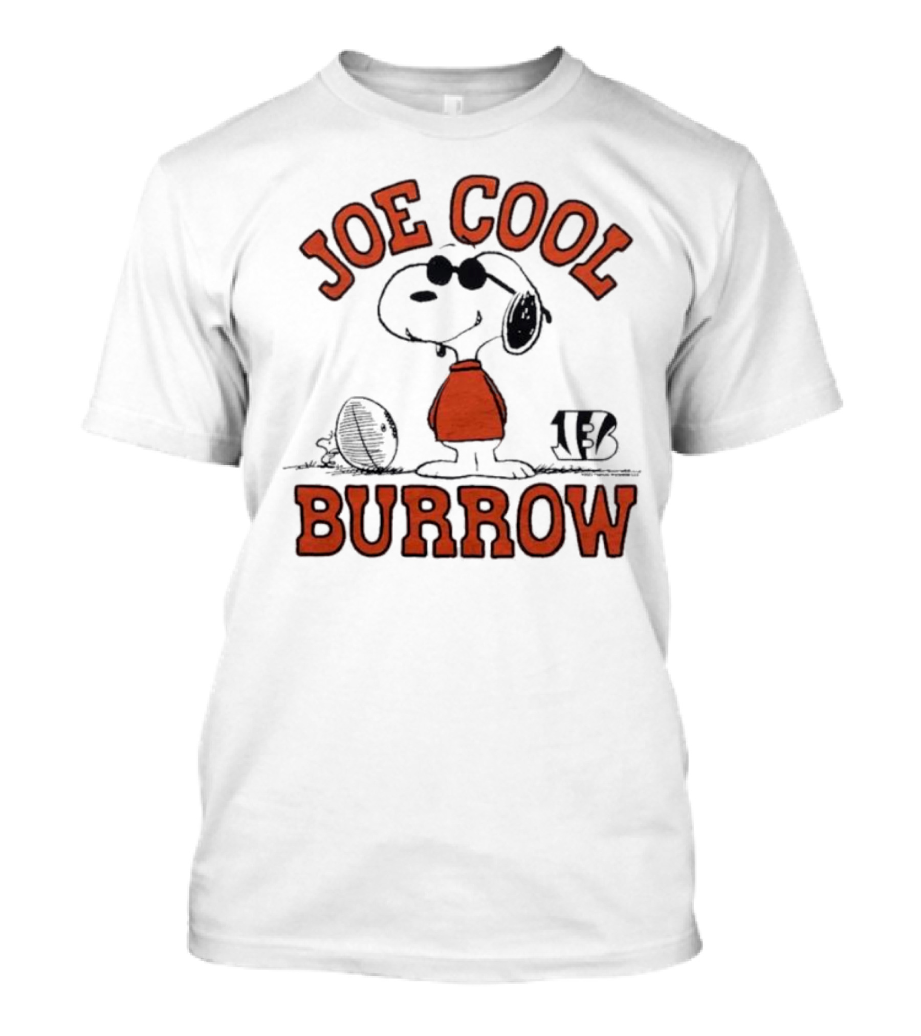 Joe Cool Burrow Peanuts Bengals Snoopy Football Fan T-Shirt