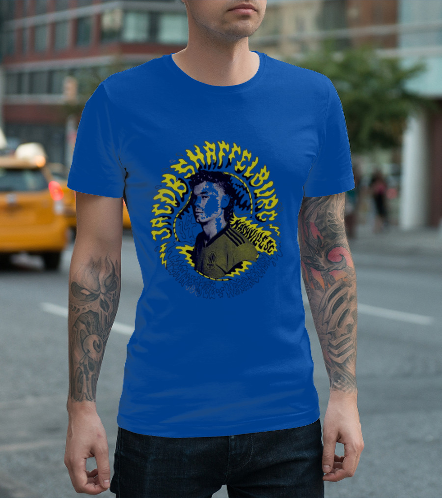 Nashvillesc Jacob Shaffelburg Yellow Lightning Silhouette Tennessee T-Shirt