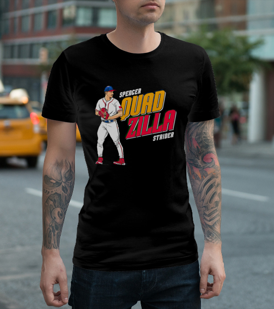 Spencer Strider Quadzilla Baseball Pitcher Image T-Shirt