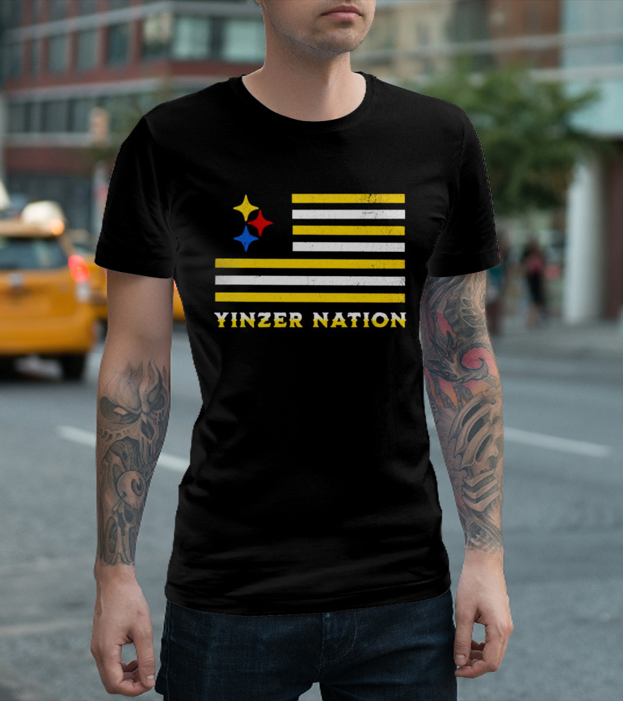 Yinzer Nation Steelers Flag T-Shirt