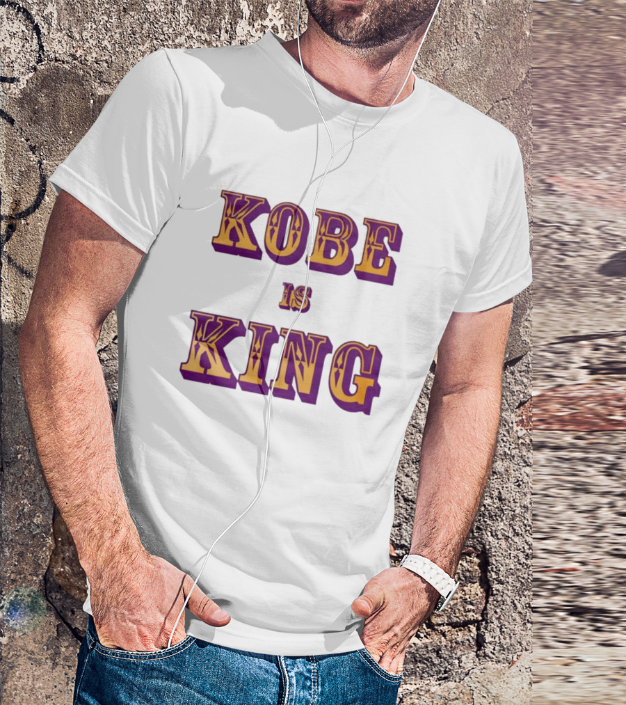 Kobe Is King Purple Gold Text T-Shirt
