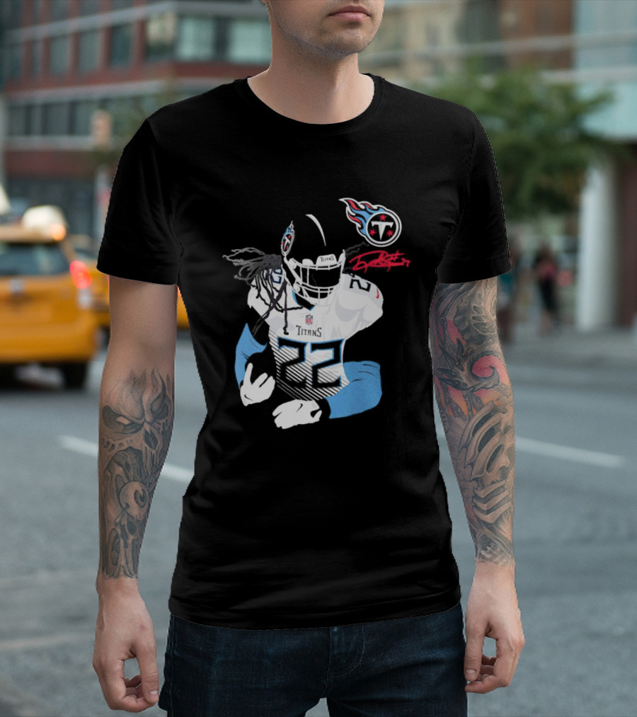 Tennessee Titans Derrick Henry 22 Signature NFL Football Player T-Shirt