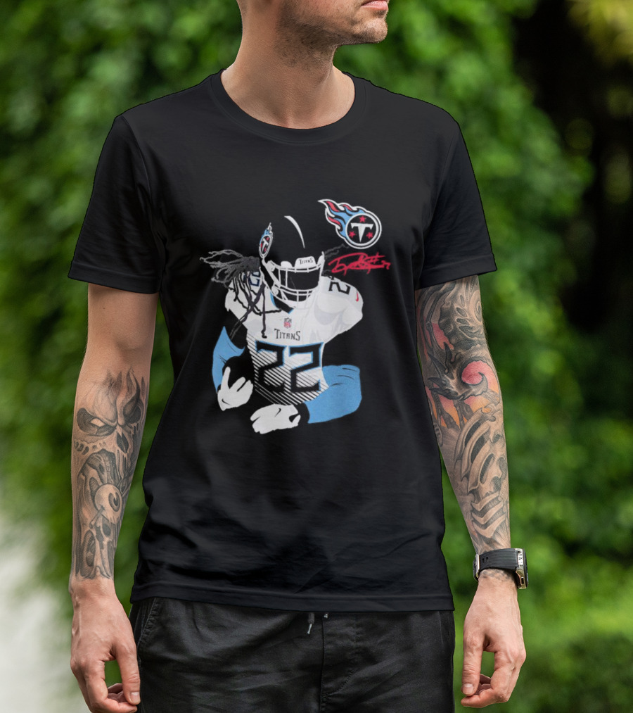 Tennessee Titans Derrick Henry 22 Signature NFL Football Player T-Shirt