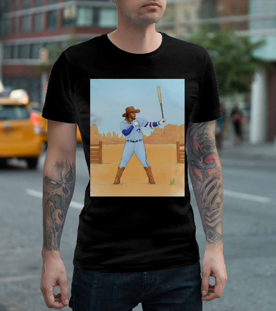 Blue Jays Vladimir Guerrero Jr. Cowboy Desert Baseball Scene T-Shirt