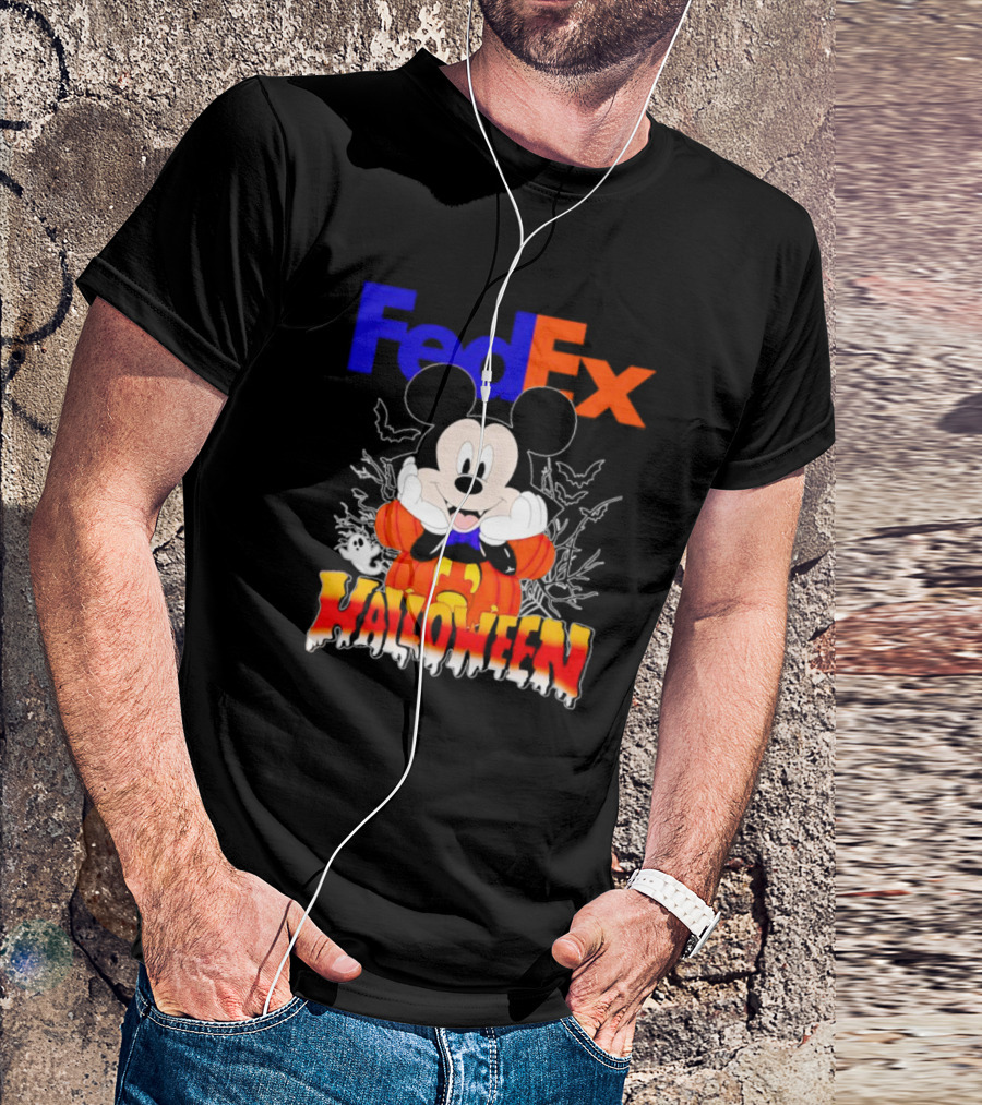 FedEx Mickey Mouse Halloween Pumpkin T-Shirt