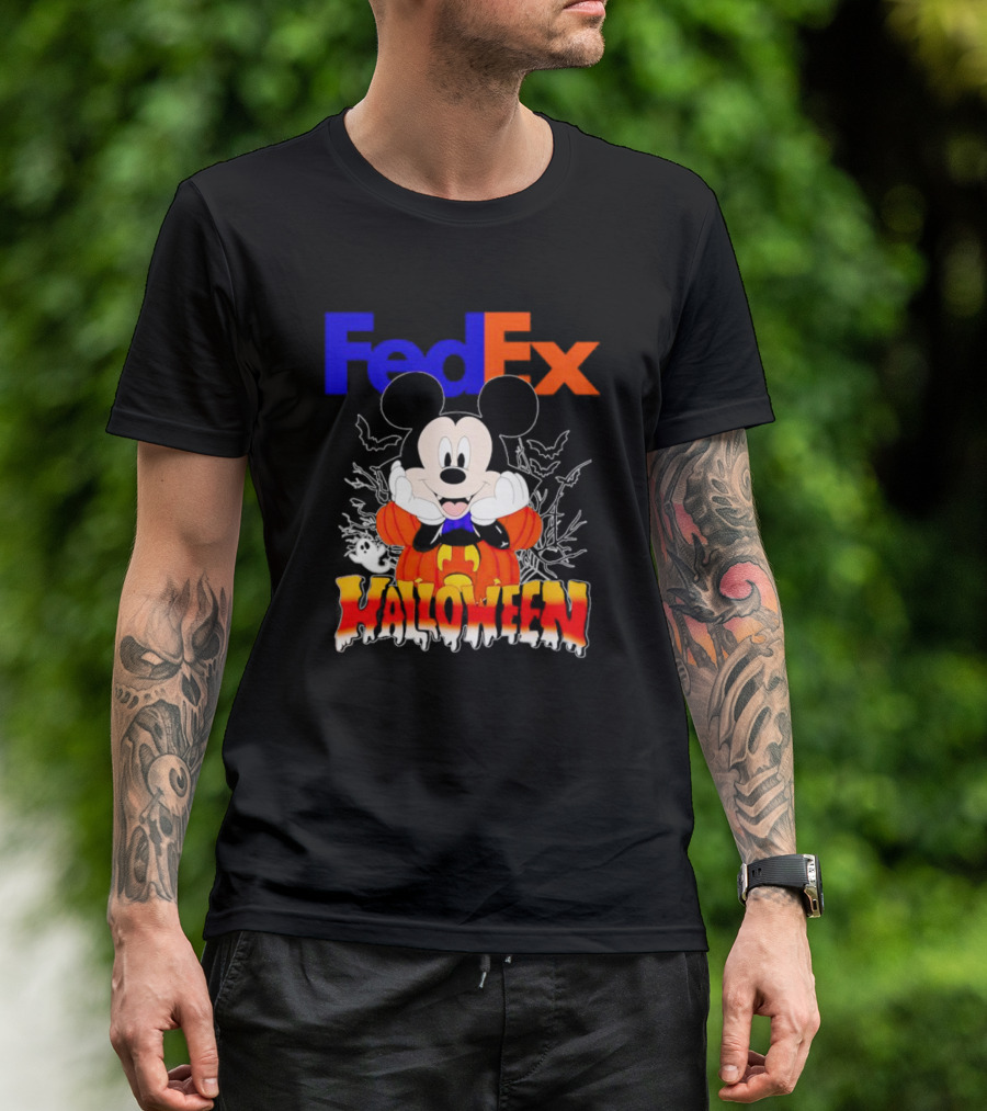 FedEx Mickey Mouse Halloween Pumpkin T-Shirt