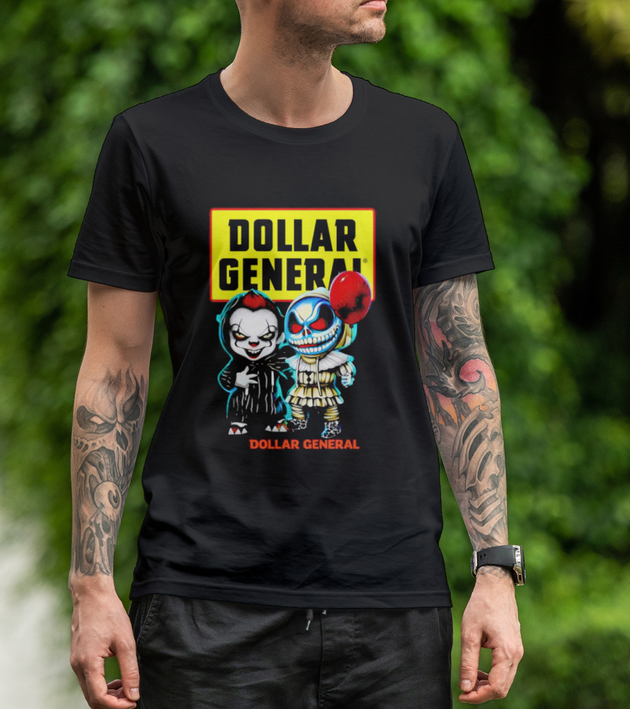 Dollar General Halloween Pennywise And Jack Skellington Crossover T-Shirt