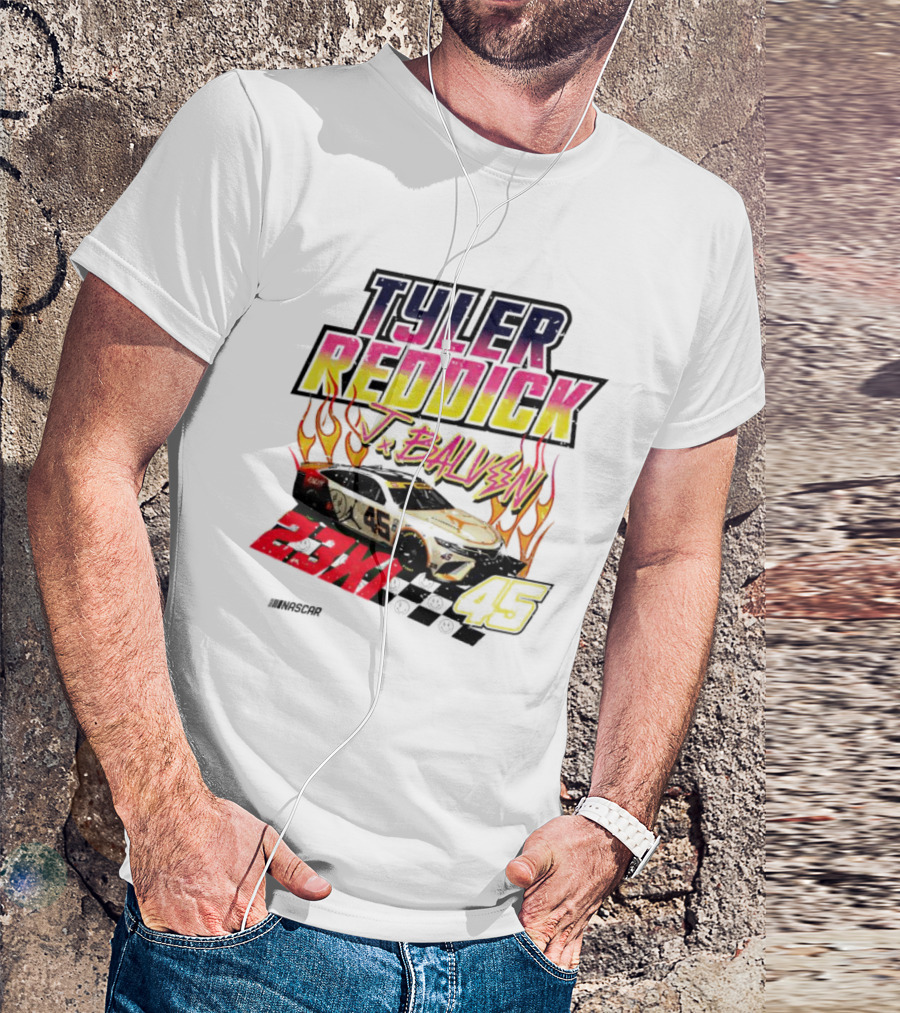 Tyler Reddick J Balvin 23XI Racing NASCAR 45 Flames T-Shirt