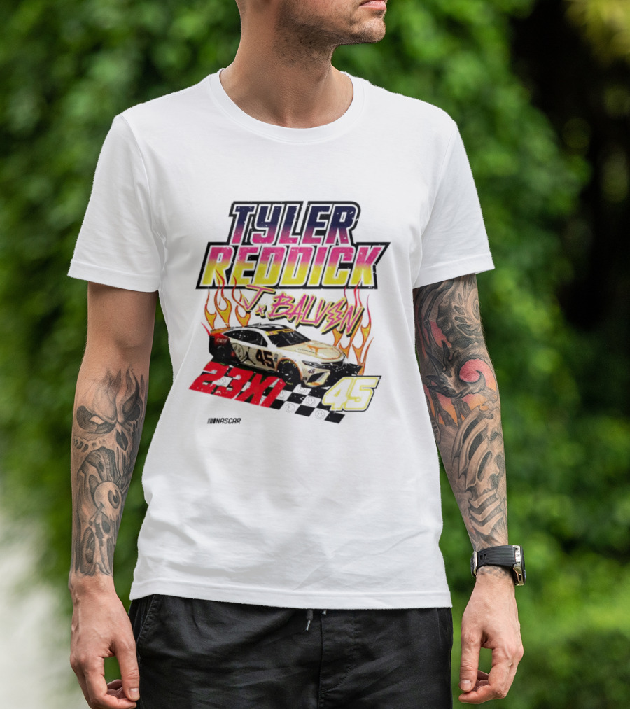 Tyler Reddick J Balvin 23XI Racing NASCAR 45 Flames T-Shirt