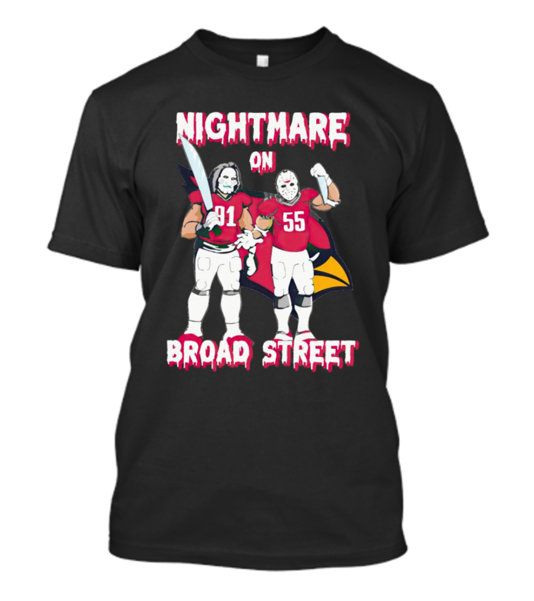 Nightmare On Broad Street Arizona Cardinals Halloween Billy Jason Voorhees T-Shirt