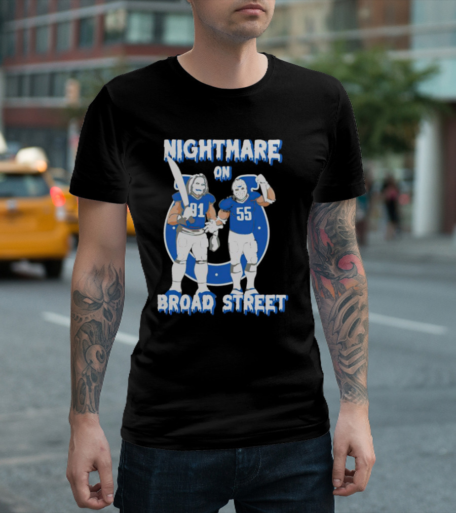 Nightmare on Broad Street Indianapolis Colts 91 55 Jason Voorhees Halloween T-Shirt