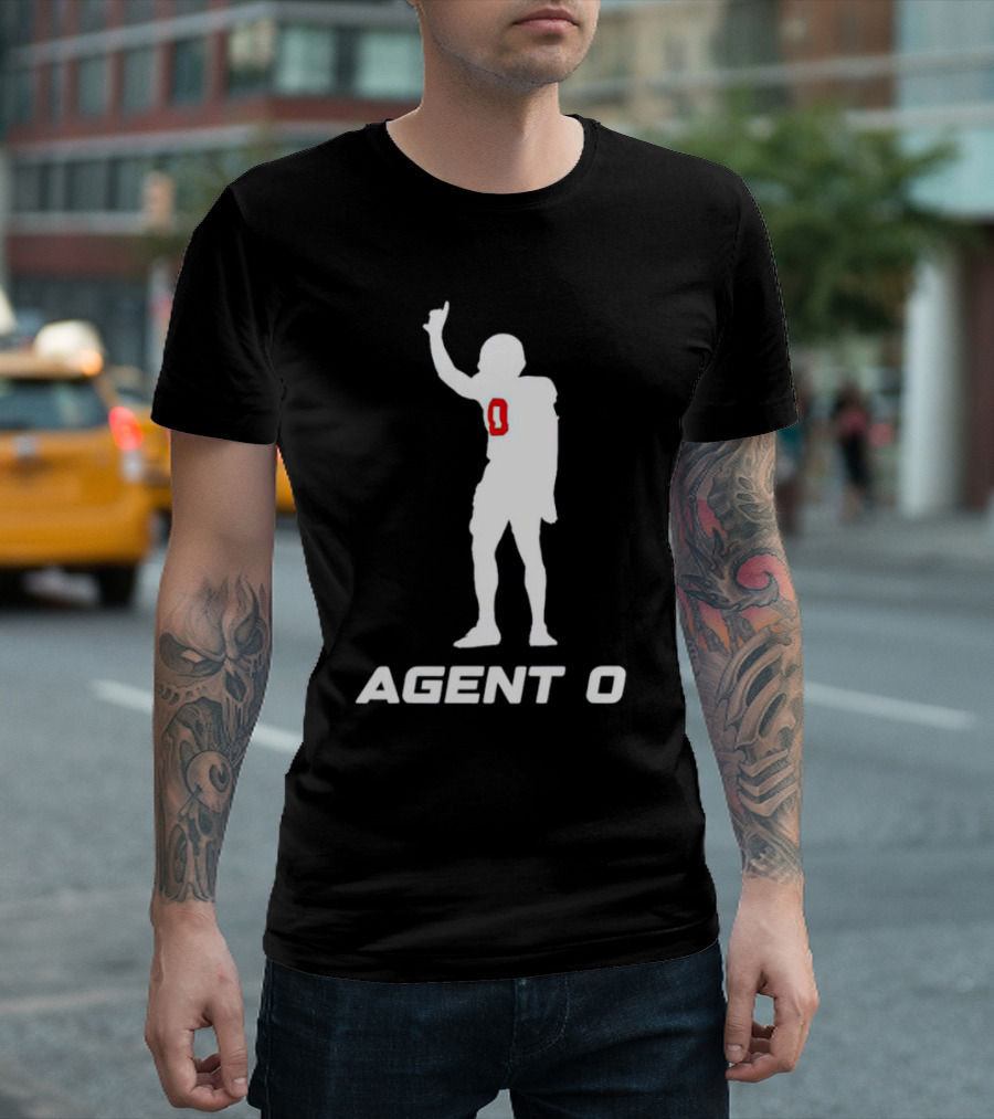 DeMarvion Overshown Agent 0 Football Silhouette Victory Pose T-Shirt