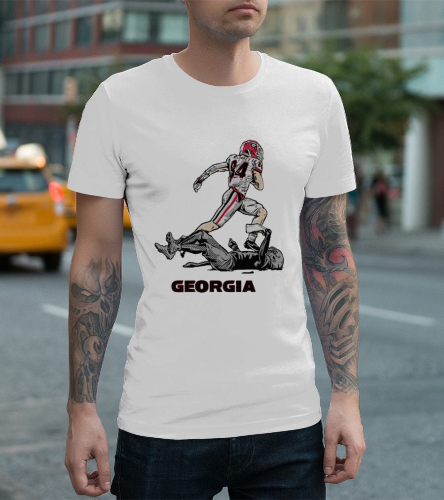 Georgia Football Ladd McConkey 84 Superstar Pose NIL T-Shirt