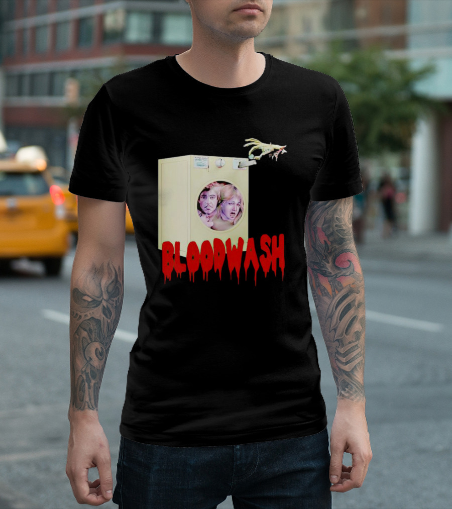 Bloodwash Haunted Laundromat Horror Washer Creature T-Shirt