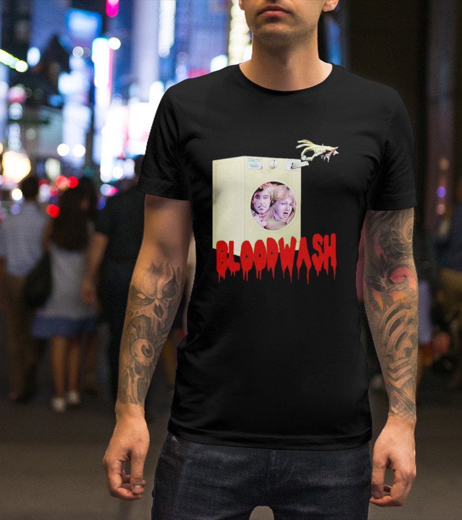 Bloodwash Haunted Laundromat Horror Washer Creature T-Shirt