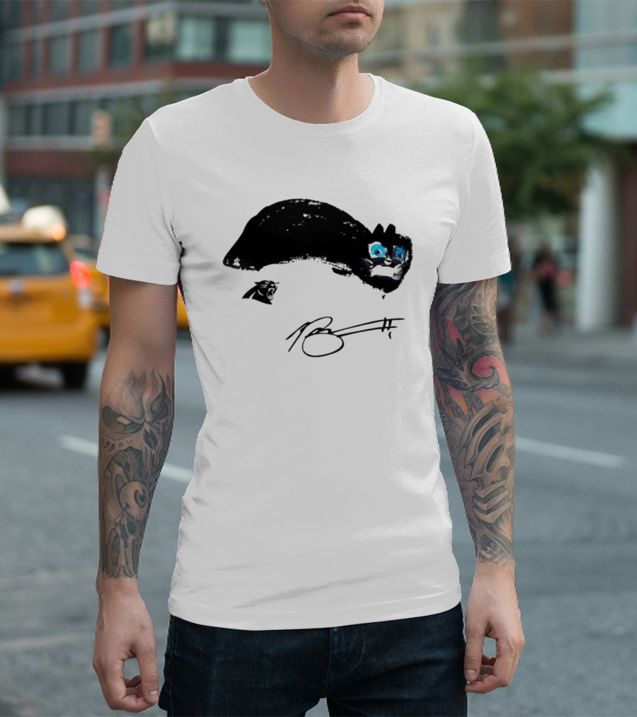 Bryce Young Panthers Signature Sketch T-Shirt