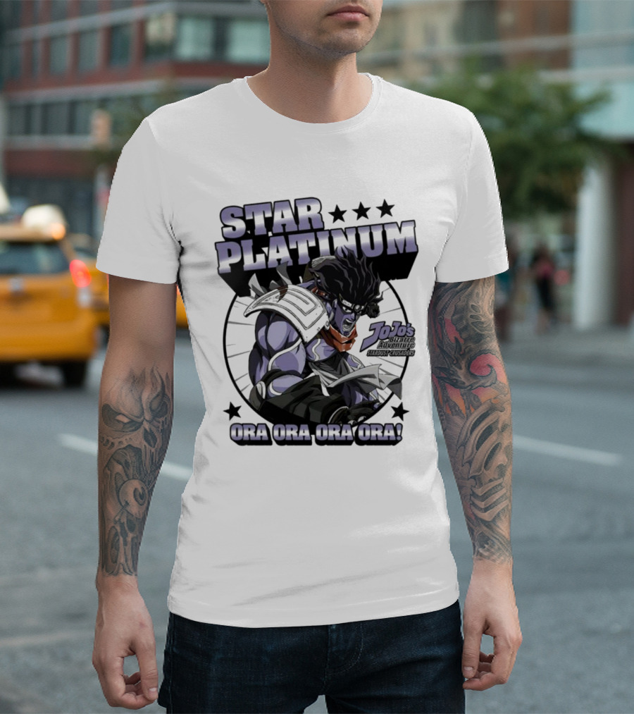 Star Platinum JoJo's Bizarre Adventure Ora Ora Ora Circle T-Shirt