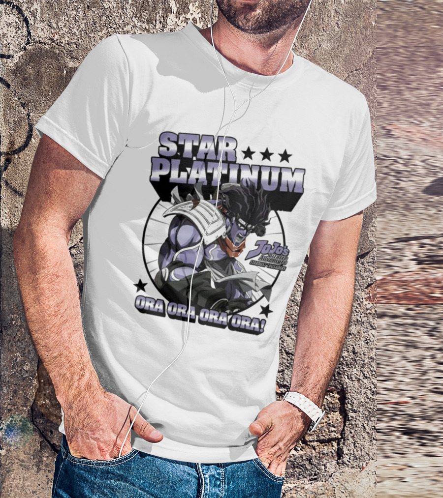 Star Platinum JoJo's Bizarre Adventure Ora Ora Ora Circle T-Shirt