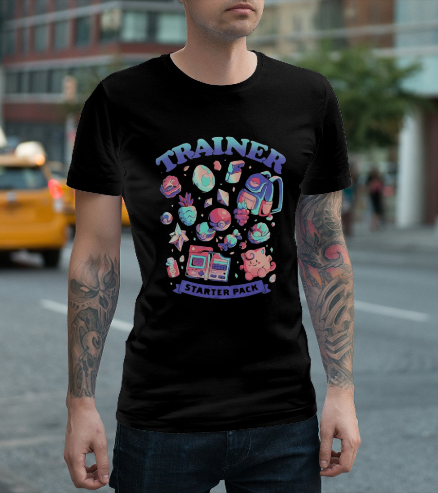 Trainer Starter Pack Pokeballs Pokemon Items And Clefairy T-Shirt