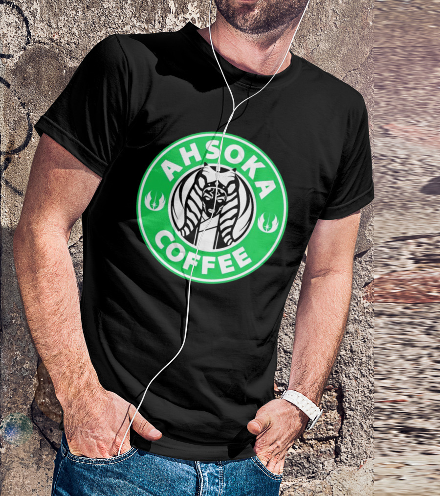 Ahsoka Coffee Star Wars Parody Logo Jedi Symbols T-Shirt