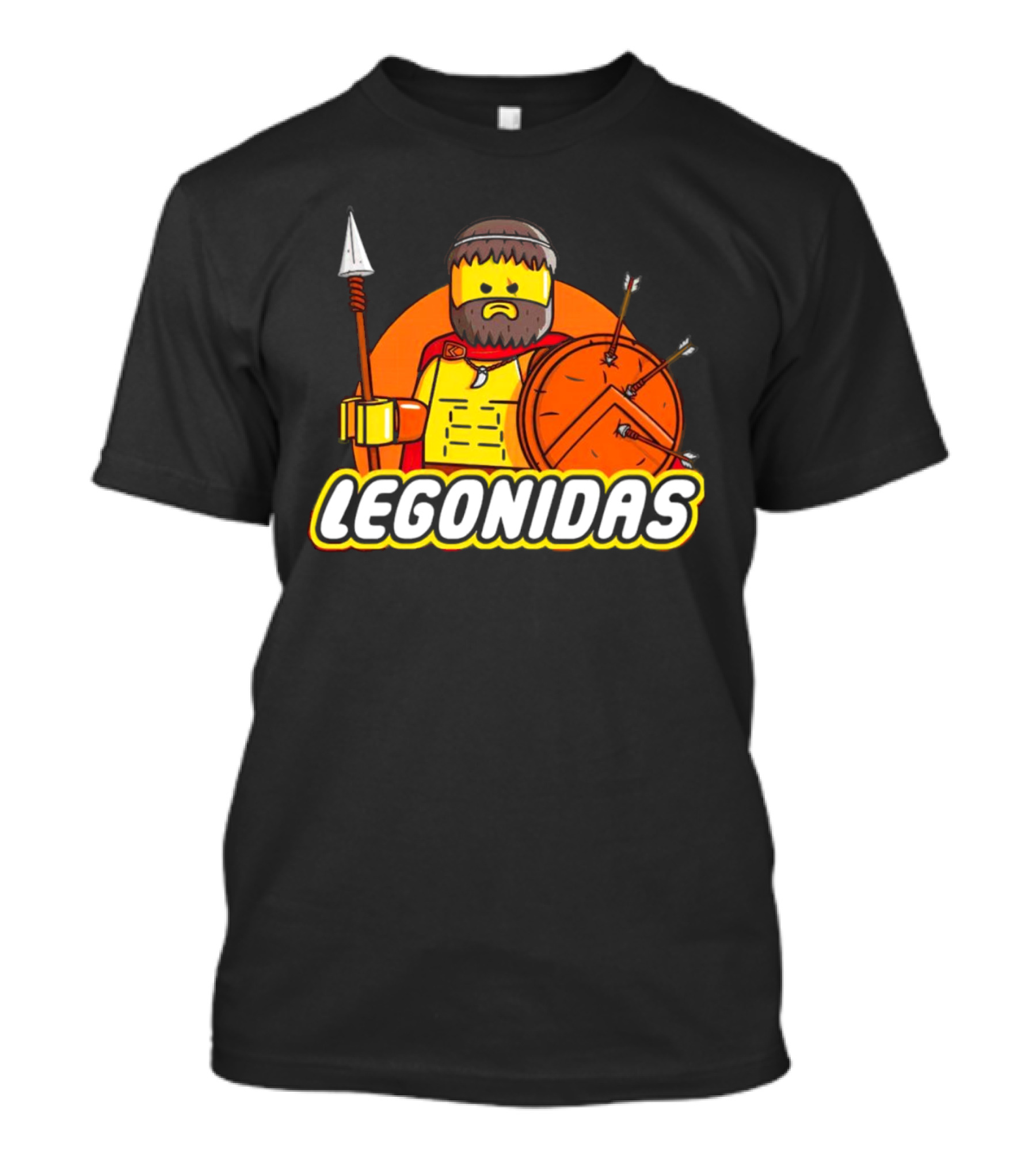 Legonidas Spartan Lego Warrior Spear And Shield Block Figure T-Shirt