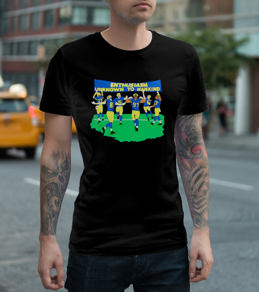 Michigan Wolverines Enthusiasm Unknown to Mankind Football Players Celebrating T-Shirt