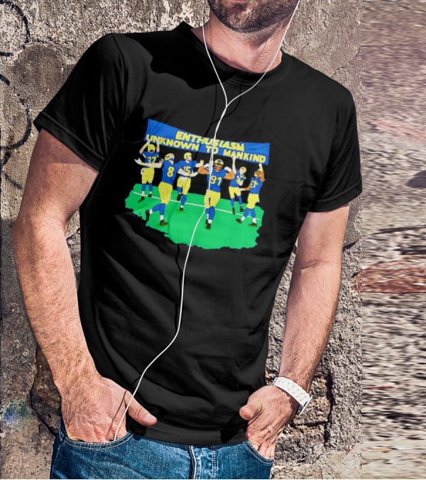 Michigan Wolverines Enthusiasm Unknown To Mankind Football Players Celebrating T-Shirt