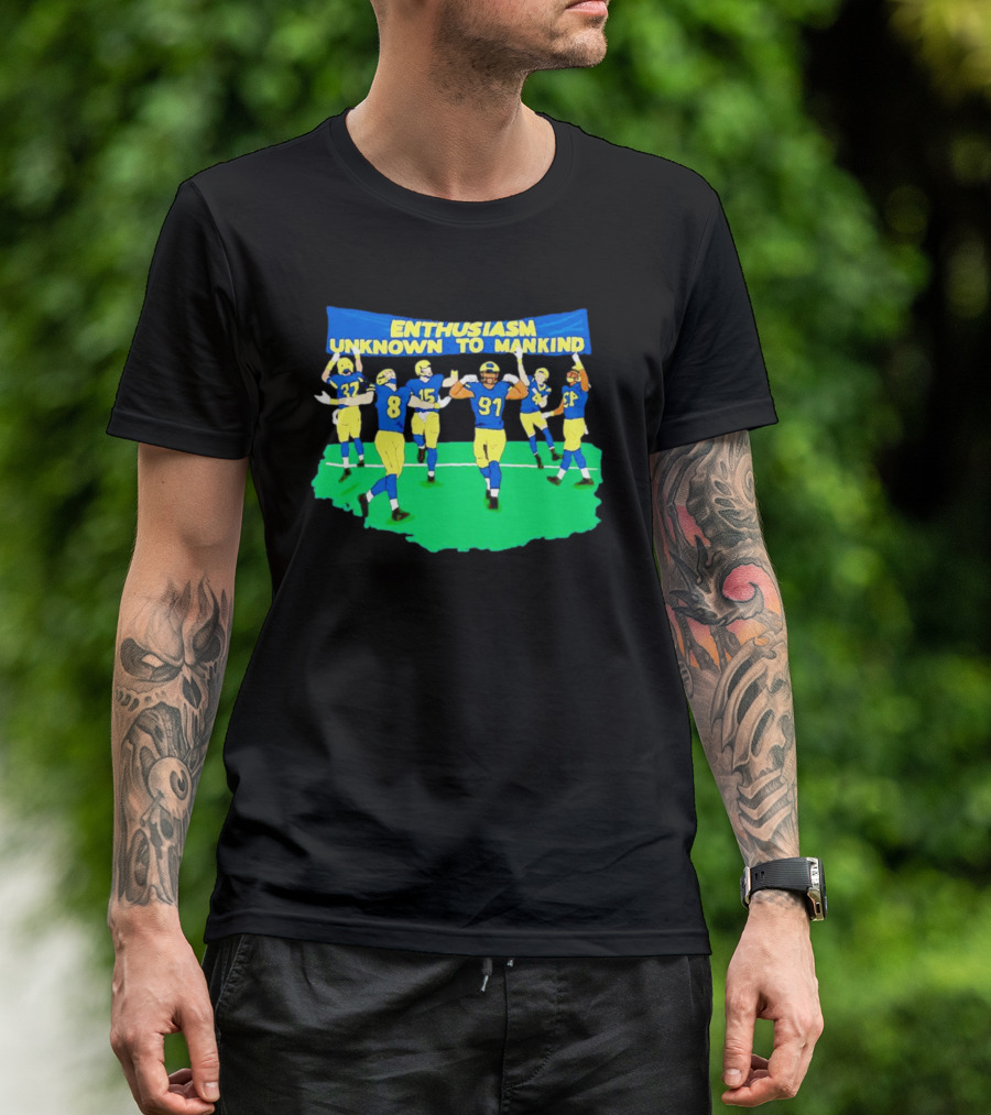 Michigan Wolverines Enthusiasm Unknown To Mankind Football Players Celebrating T-Shirt