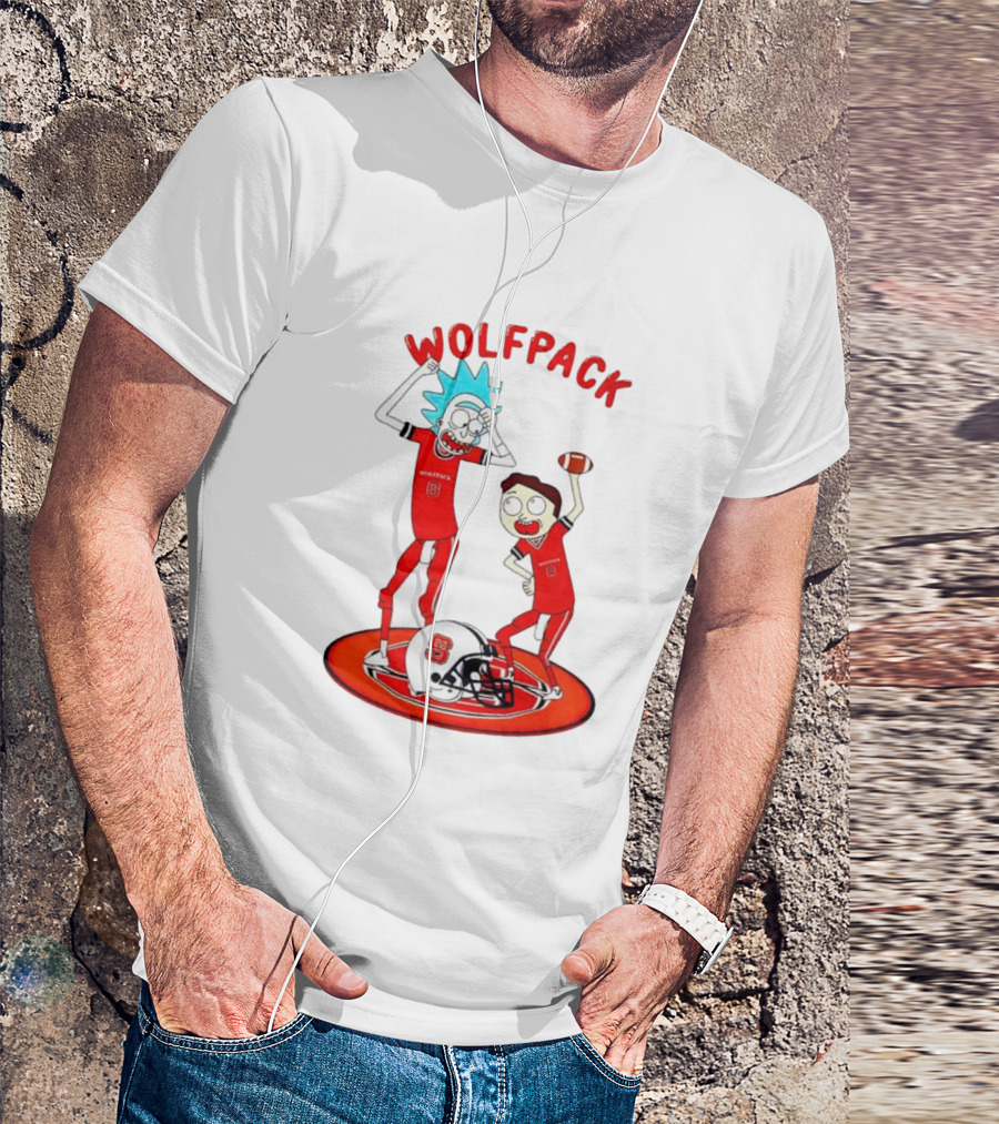 NC State Wolfpack Rick And Morty Football Dance Party T-Shirt