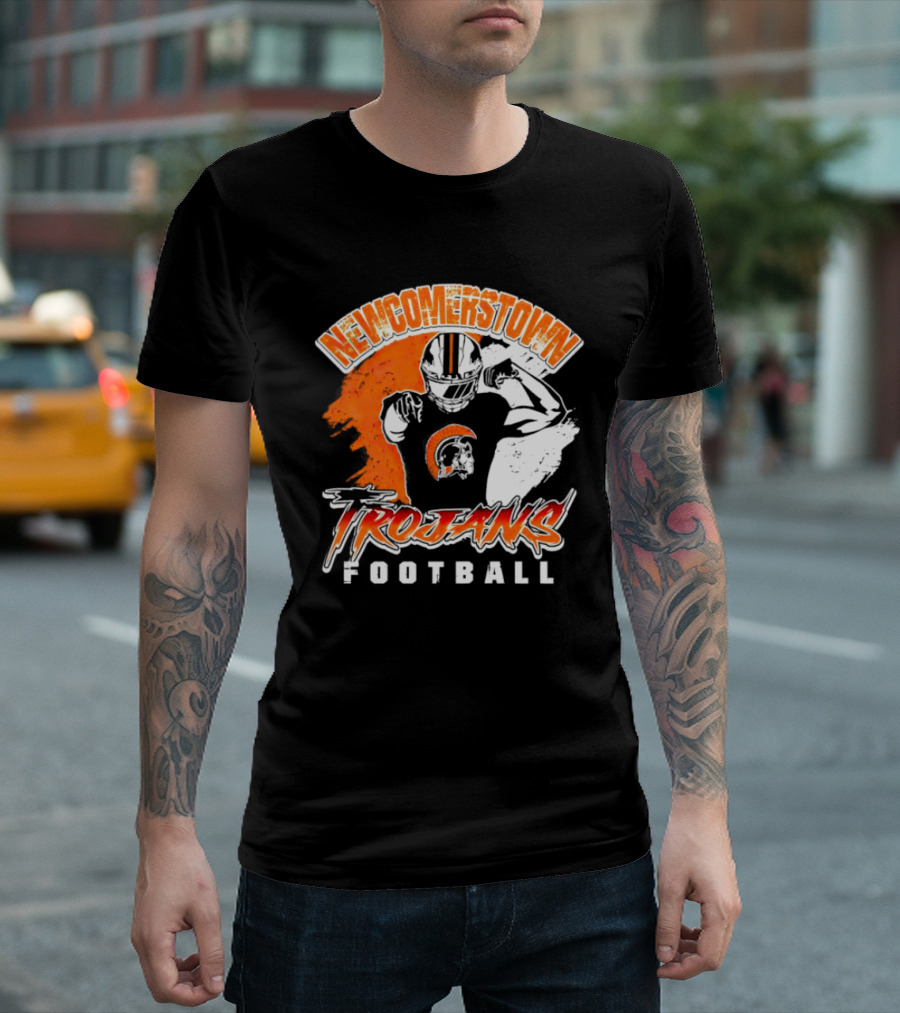 Newcomerstown Trojans Football Fierce Spirit and Helmet T-Shirt