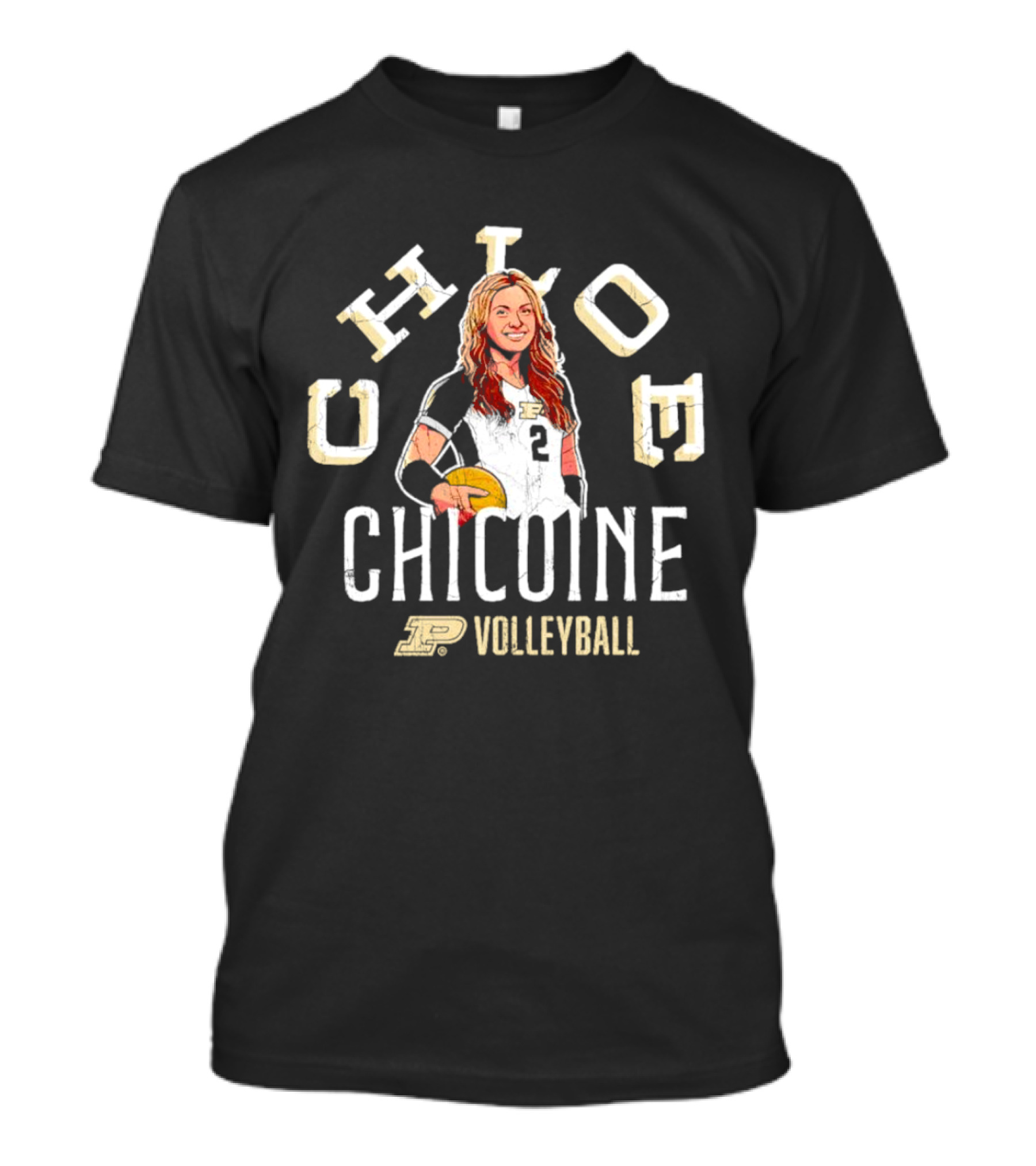 Purdue Volleyball Chloe Chicoine Caricature T-Shirt