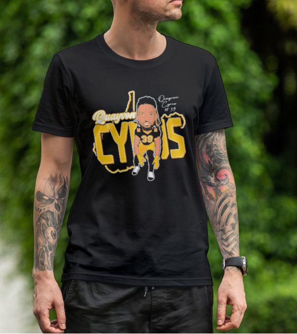 Quayvon Cyrus Caricature #39 Signature Football T-Shirt