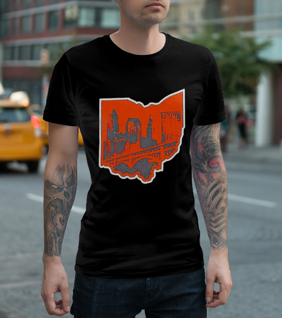 Where I’m From Cleveland State Skyline in Ohio Shape T-Shirt