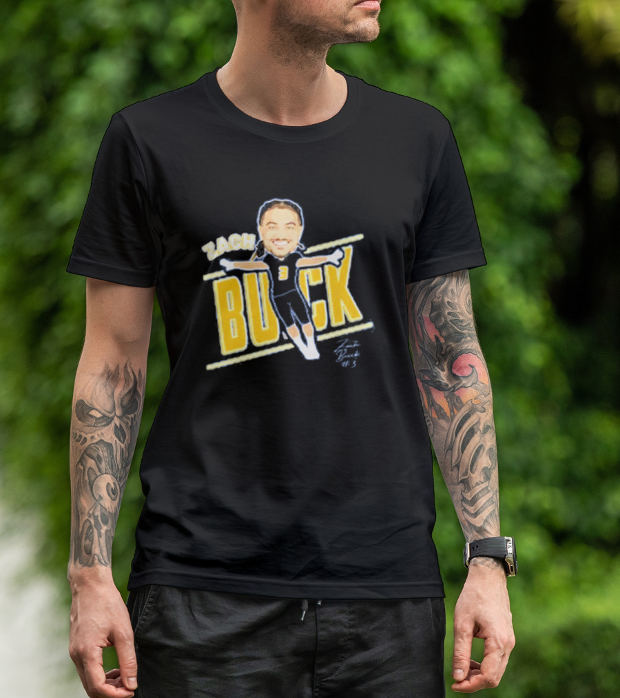 Zach Buick Caricature Signature Celebrating Number 3 T-Shirt