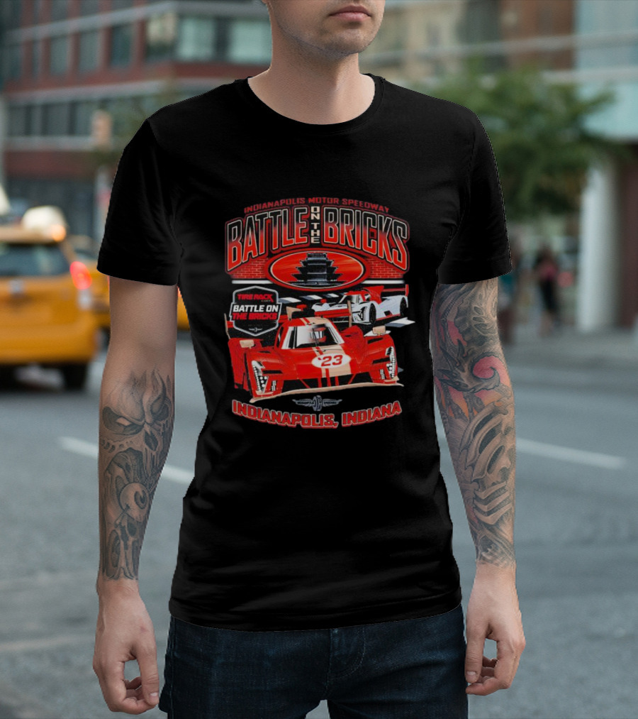 Indianapolis Motor Speedway Battle on the Bricks Racing Scene Indianapolis Indiana T-Shirt