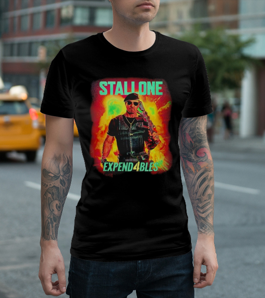STALLONE Expend4bles Explosion Action Hero T-Shirt