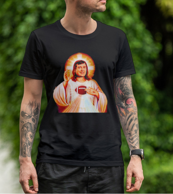 Church Of Smart Jesus With Football Halo T-Shirt