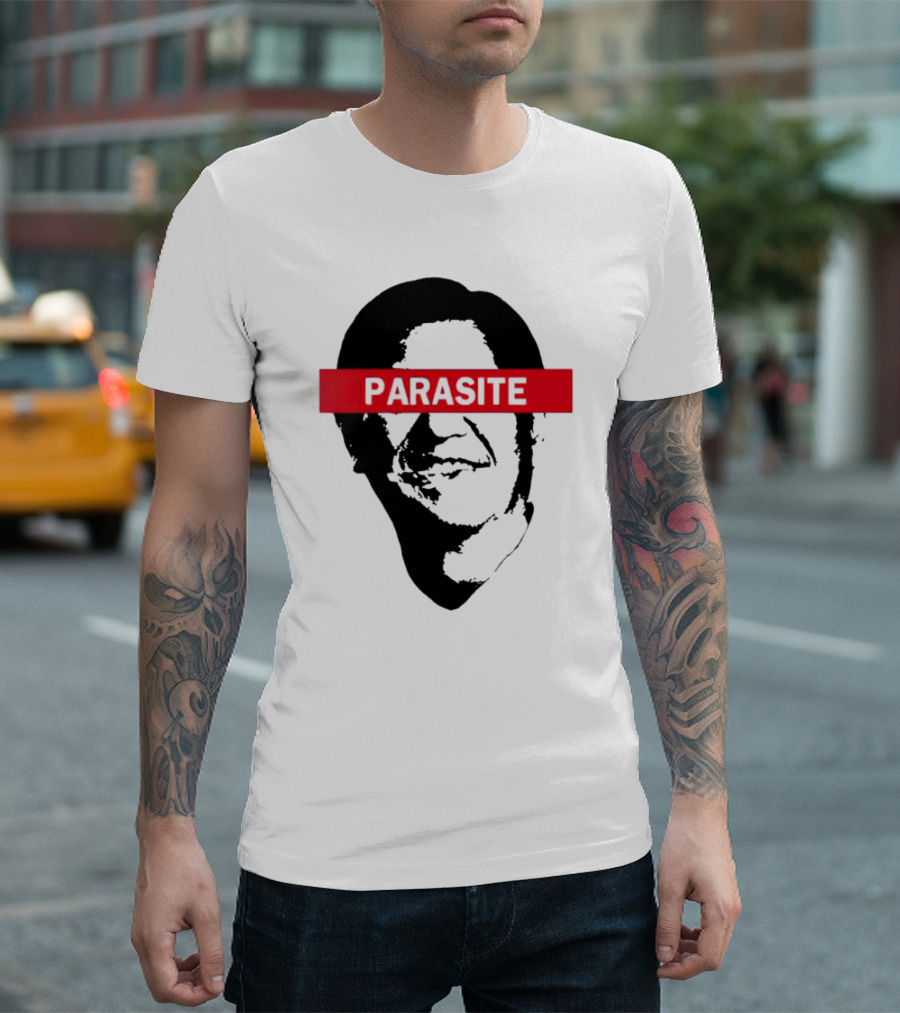 Davaomigrant Parasite Text Over Face T-Shirt