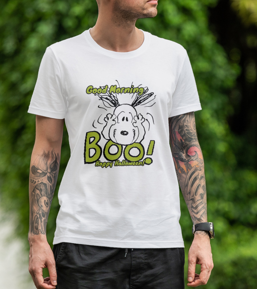 Good Morning Boo Happy Halloween Snoopy T-Shirt