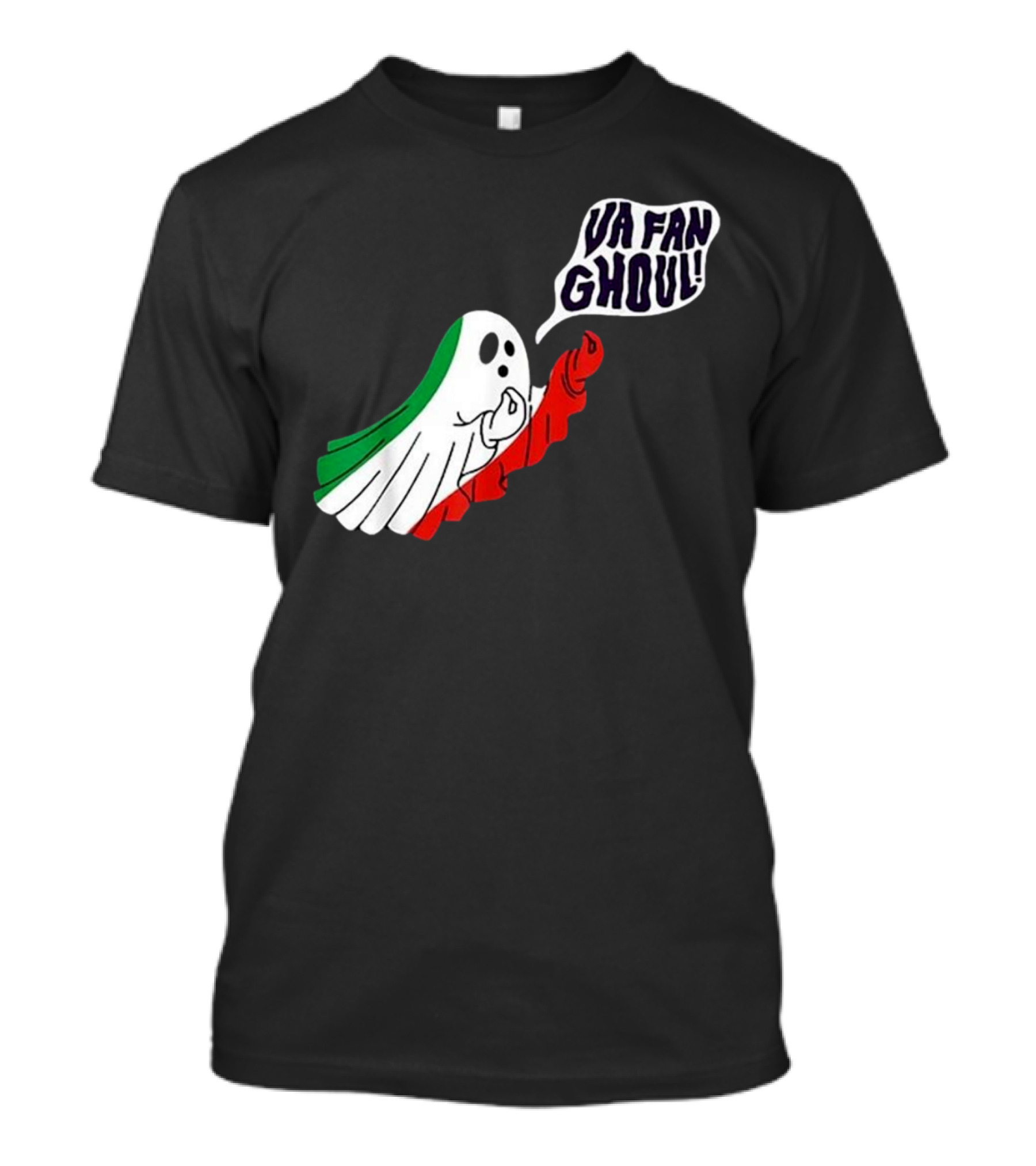 Va Fan Ghoul Italian Flag Colors Funny Halloween Ghost T-Shirt