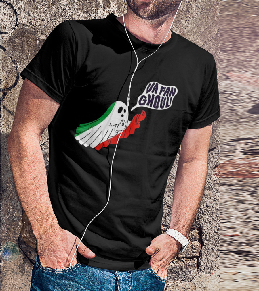 Va Fan Ghoul Italian Flag Colors Funny Halloween Ghost T-Shirt