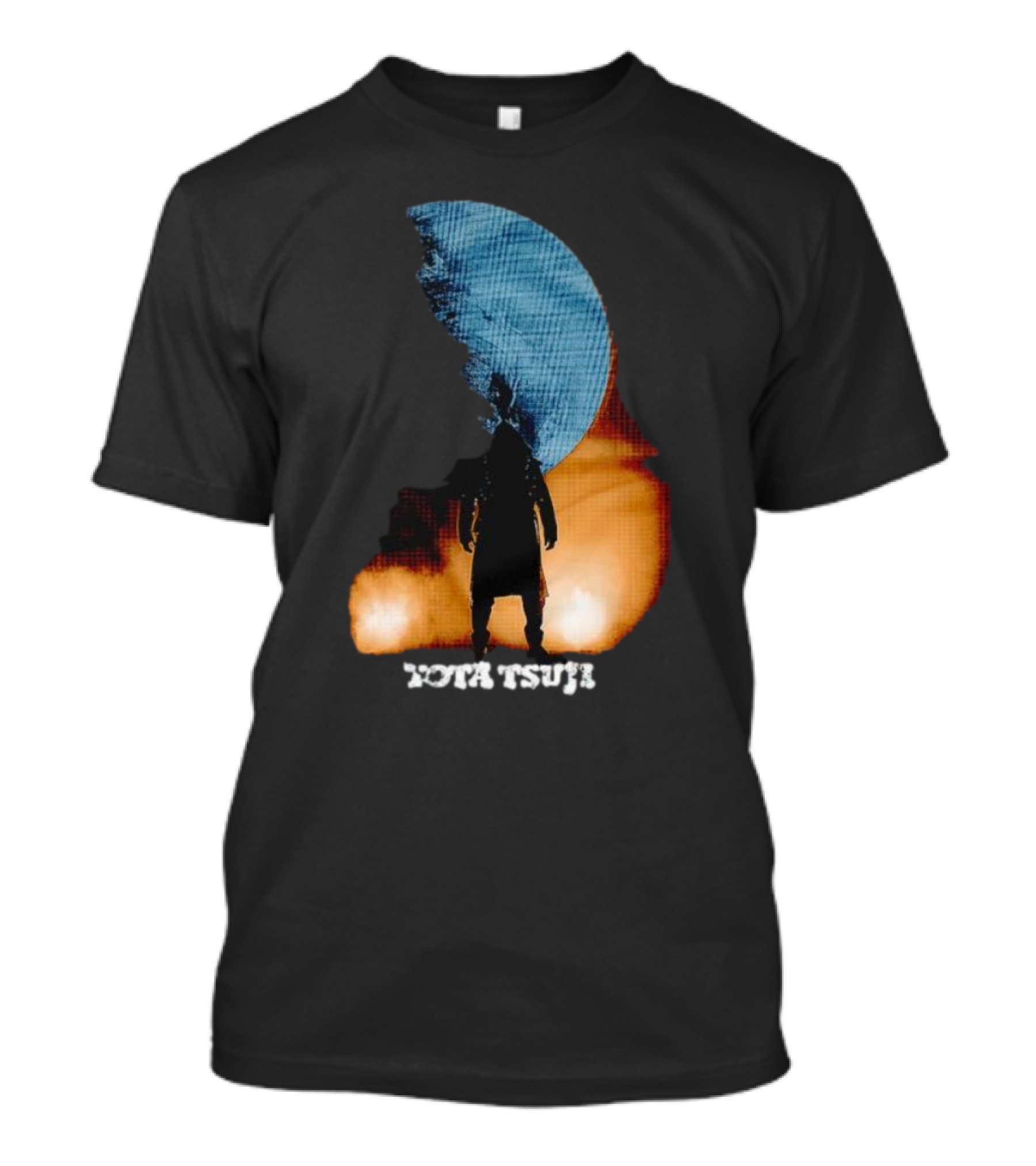 Yota Tsuji Moonrise Silhouette Against Orange And Blue Sky T-Shirt