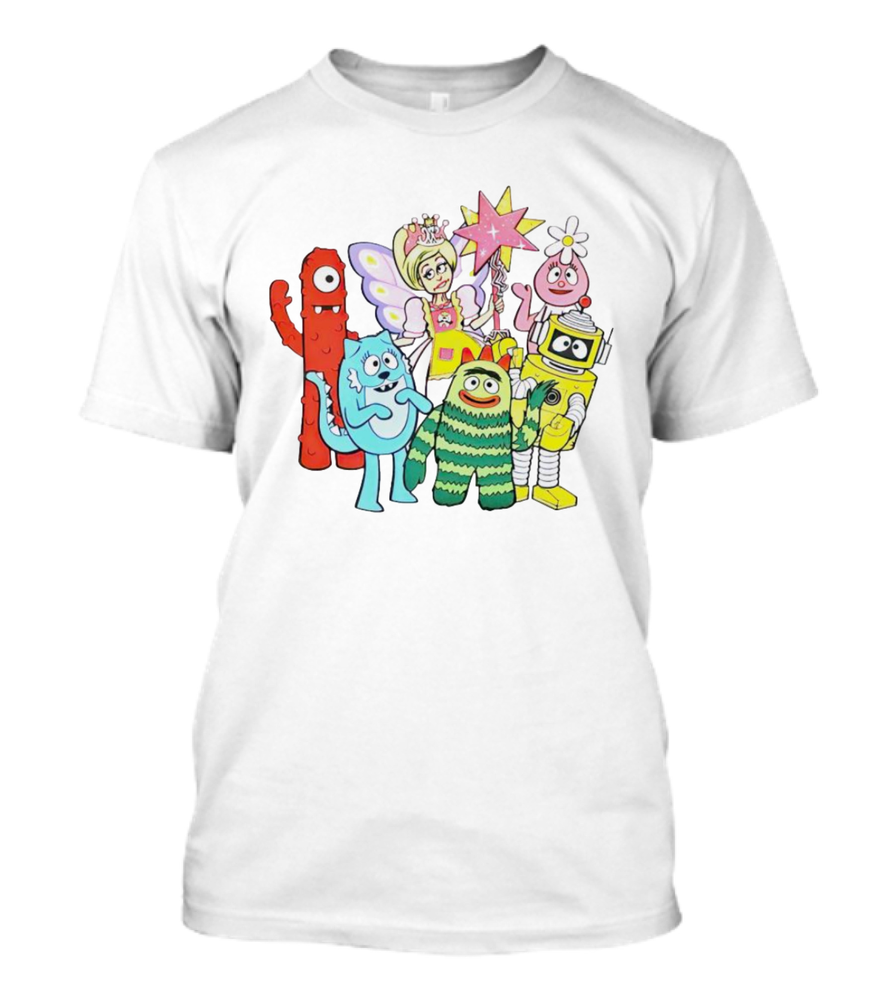 Amy Sedaris Princess Fairy With Yo Gabba Gabba Characters T-Shirt