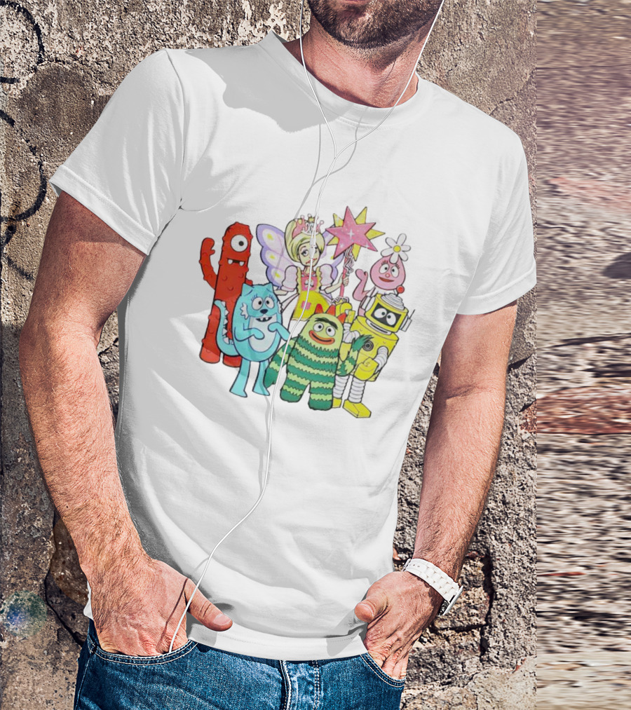 Amy Sedaris Princess Fairy With Yo Gabba Gabba Characters T-Shirt