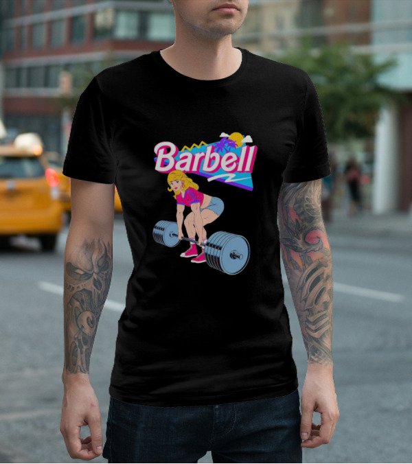 Barbie Barbell Gymer Retro Fitness T-Shirt