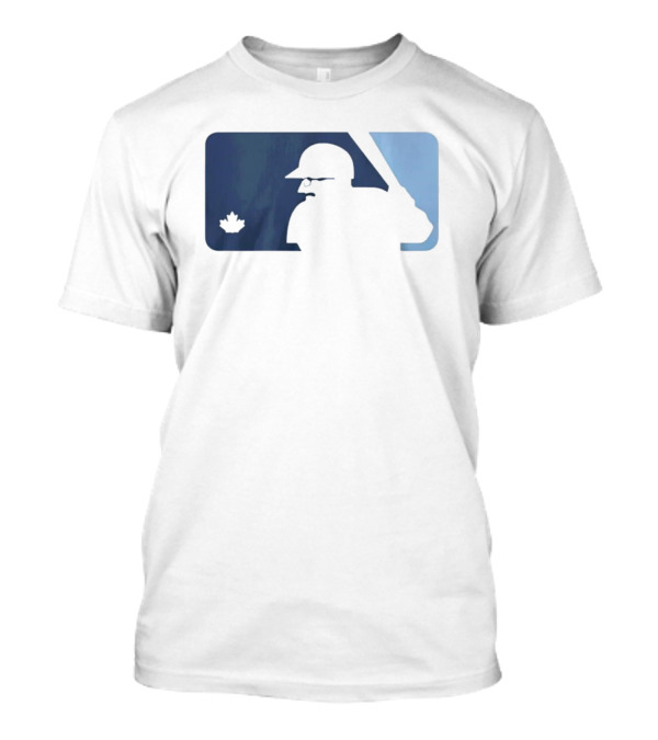BlueJays Schneider Stache Batter Silhouette With Maple Leaf T-Shirt