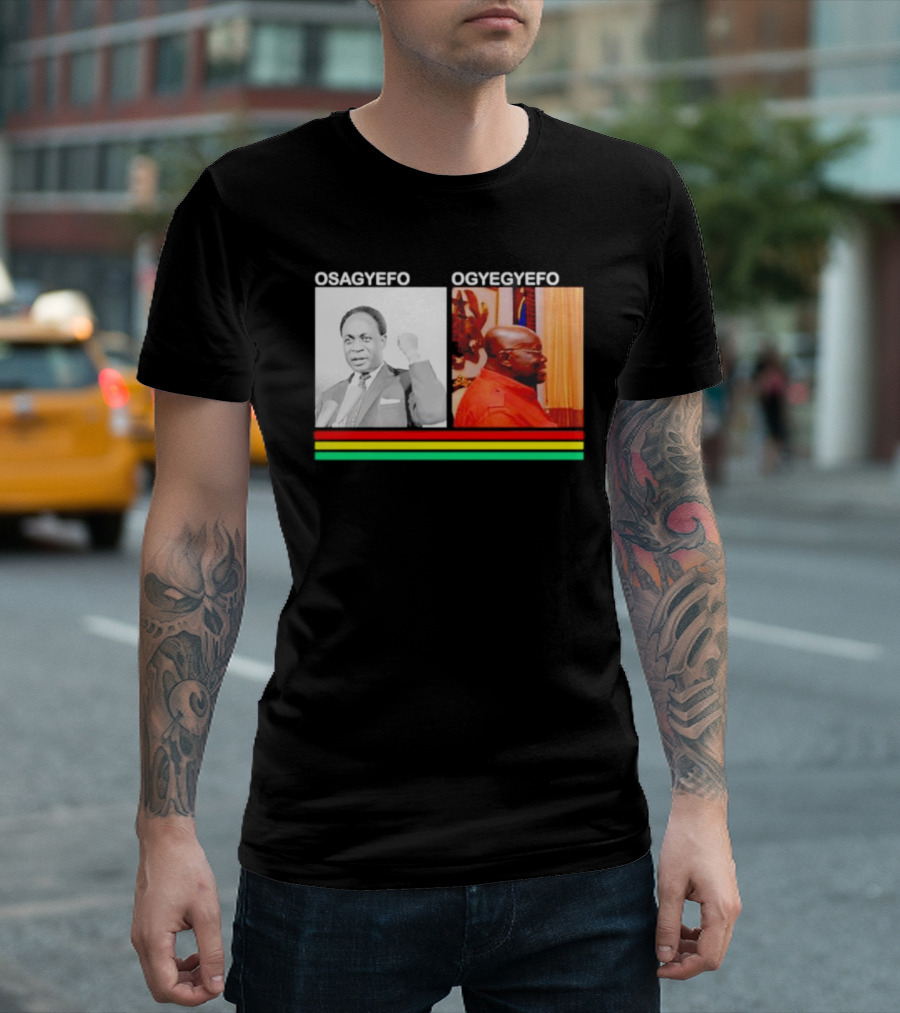 Osagyefo Ogyegyefo with Red Yellow Green Stripes T-Shirt